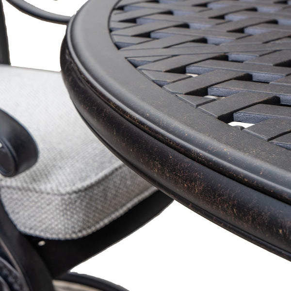 English Elm Stylish 5-Piece Aluminum Dining Set With Swivel Rocker Chairs & Cushions For Outdoor Comfort B010S00442-GIGA