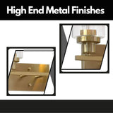 English Elm Brushed Gold Vanity Lights Wall Sconce 4-Light, Bathroom Light Fixtures With Clear Glass Shade Wall Lights