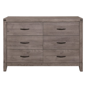 English Elm Industrial Woodrow 6-Drawer Dresser in Brownish Gray Melamine with Dark Metal Accents, 54" x 36" B011P156154