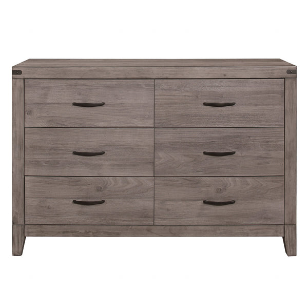 English Elm Industrial Woodrow 6-Drawer Dresser in Brownish Gray Melamine with Dark Metal Accents, 54" x 36" B011P156154