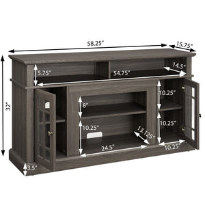 English Elm Classic Fireplace Entertainment Console Dark Walnut Finish Supports Tvs up to 65 Inches W1758S00008