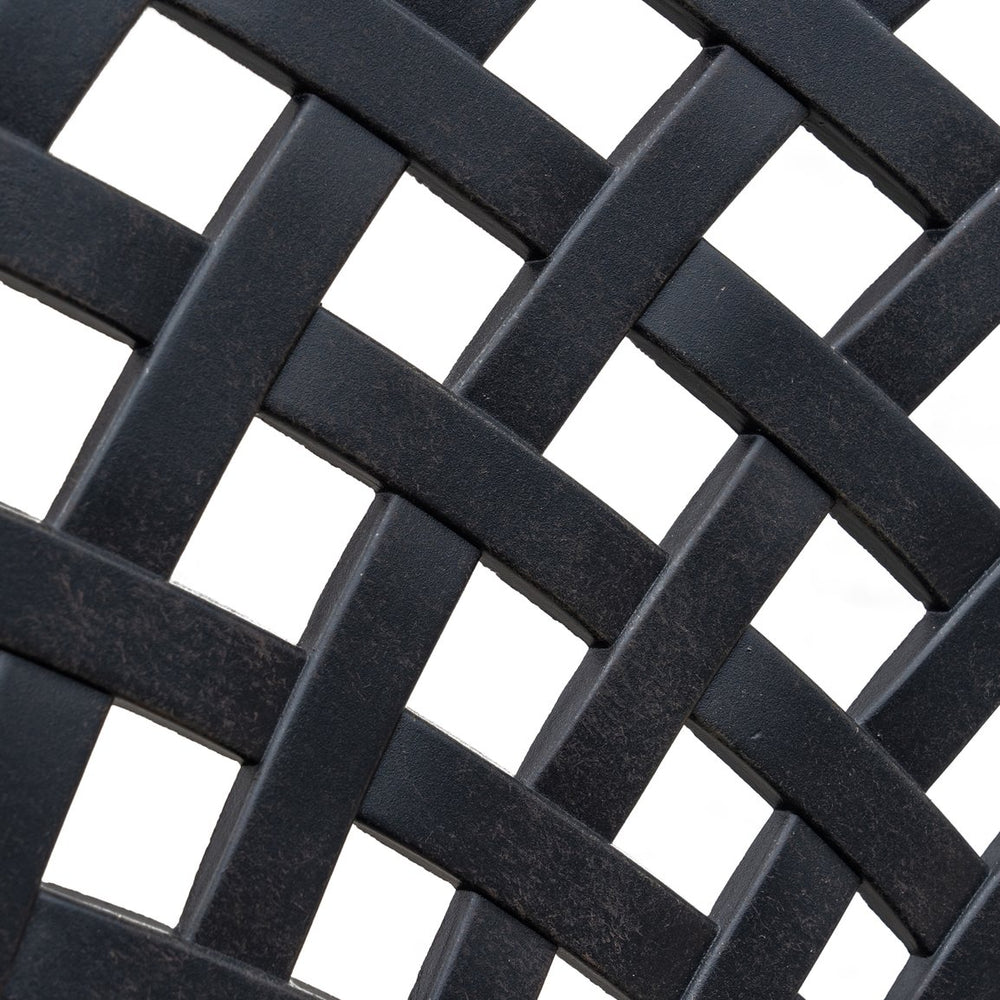 English Elm Outdoor Dining Chair Antique Gray with Sandstorm Cushion — Powder-Coated Aluminum, Lattice Back, Durable Elegance B010P156182