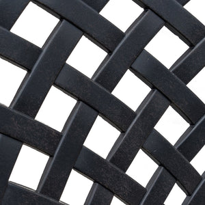 English Elm Outdoor Dining Chair Antique Gray with Sandstorm Cushion — Powder-Coated Aluminum, Lattice Back, Durable Elegance B010P156182