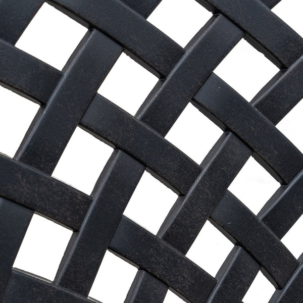 English Elm Outdoor Dining Chair Antique Gray with Sandstorm Cushion — Powder-Coated Aluminum, Lattice Back, Durable Elegance B010P156182