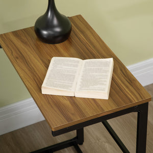 English Elm HOMCOM Industrial Nesting Tables Set of 2 – Space-Saving Coffee & Side Tables, Rustic MDF Top, Stable Adjusts W2225P156112