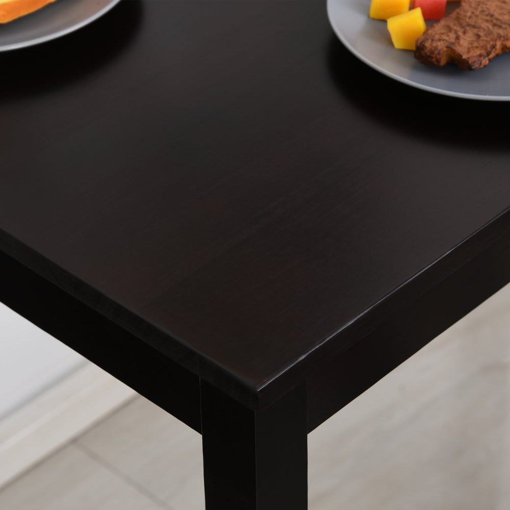 English Elm HOMCOM Chestnut Pine 5-Piece Dining Set for 4 — Compact Rustic Wooden Table & High-Back Slatted Chairs W2225P156107