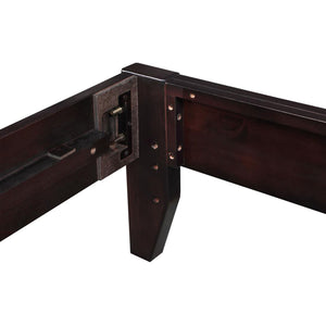 English Elm Cappuccino Platform Bed - Modern Minimalist Design, Low-Profile Elegance, Solid Wood Construction, Queen Size B062S00292