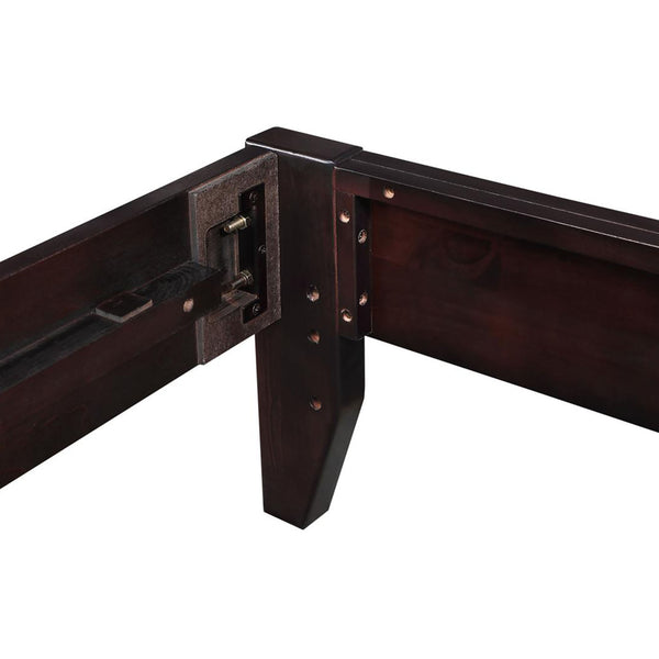 English Elm Cappuccino Platform Bed - Modern Minimalist Design, Low-Profile Elegance, Solid Wood Construction, Queen Size B062S00292