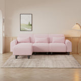 Hearth and Haven Yawn 3-Piece Convertible Sectional Sofa Set with Pillows, Pink and Black W1658S00014