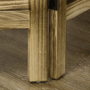 English Elm HOMCOM 3-Panel Wood Room Divider with Floral Louvered Panels, Folding Privacy Screen, 67" Tall Brown W2225P156104