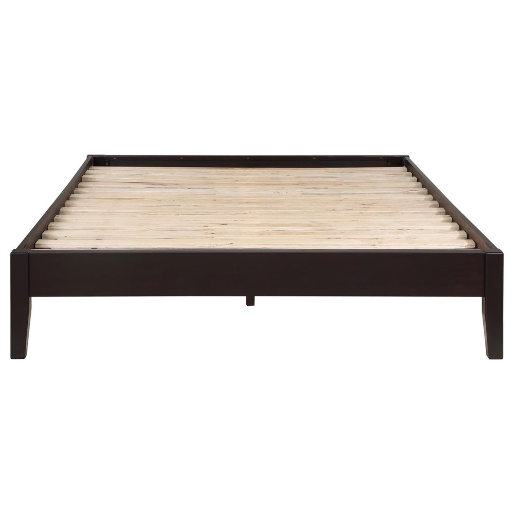 English Elm Cappuccino Low-Profile Full Platform Bed with Tapered Legs, Sleek Minimalist Design, 600lb Limit B062S00289