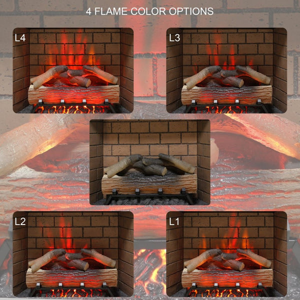 English Elm 28inch Recessed Electric Fireplace Insert with 3d Flame Effects and Infrared Quartz Heat W1769P266570