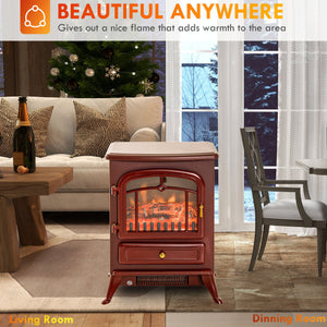English Elm Homcom 22" Electric Fireplace Heater With Realistic Flames, Adjustable Heat, Safety Features & Portable Design W2225P156099