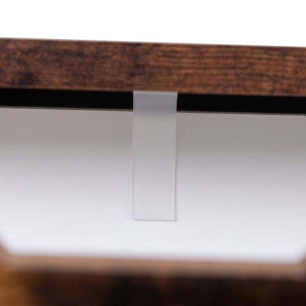 English Elm ightstand Rustic Brown & Black Nightstand with 2 Drawers, Solid Wood Legs, 66lb Top Capacity, Storage Elegance for Bedroom W2181P156142