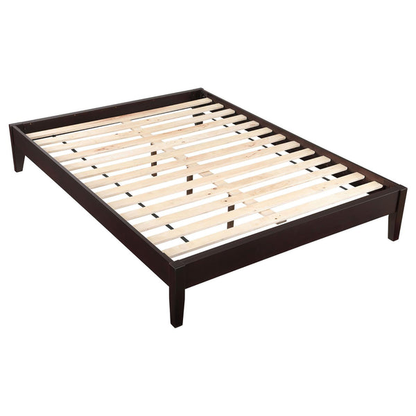 English Elm Cappuccino Low-Profile Full Platform Bed with Tapered Legs, Sleek Minimalist Design, 600lb Limit B062S00289