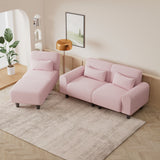 Hearth and Haven Yawn 3-Piece Convertible Sectional Sofa Set with Pillows, Pink and Black W1658S00014