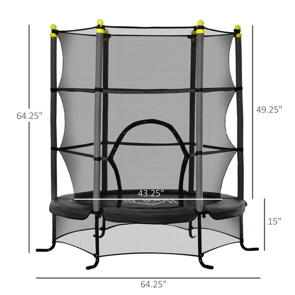 English Elm Soozier Kids Trampoline Bungee Spring Free Safety Net Indoor Outdoor Bouncer W2225P156305