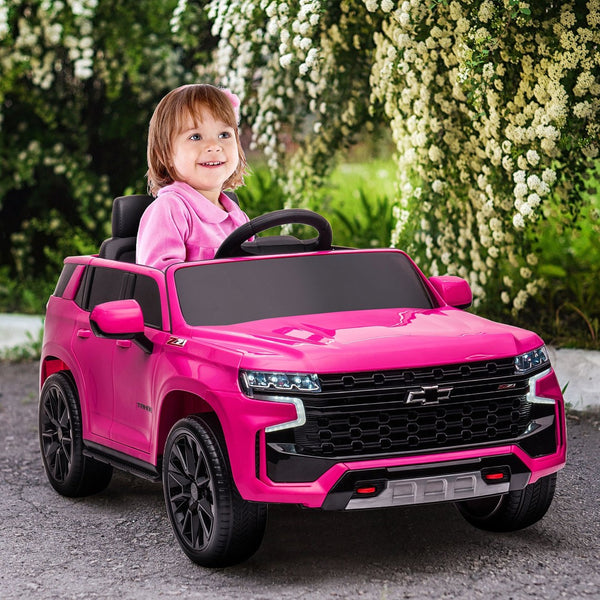 English Elm Aosom Chevrolet Tahoe 12v Kids Electric Ride on Truck with Remote and Suspension W2225P156316