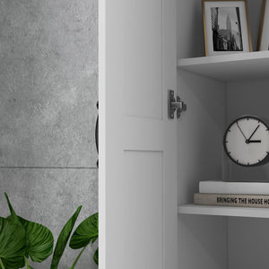 English Elm HOMCOM 69" Tall Storage Cabinet — Adjustable Shelves, Soft-Close Doors, Anti-Tip Melamine Finish W2225P156373