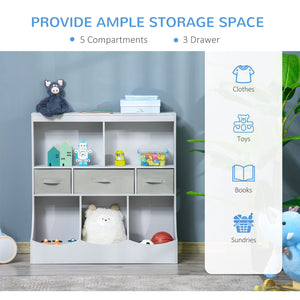 English Elm Homcom Kids Bookcase & Toy Storage Organizer Cabinet - Stylish, Durable Shelving For Playrooms & Bedrooms W2225P156298