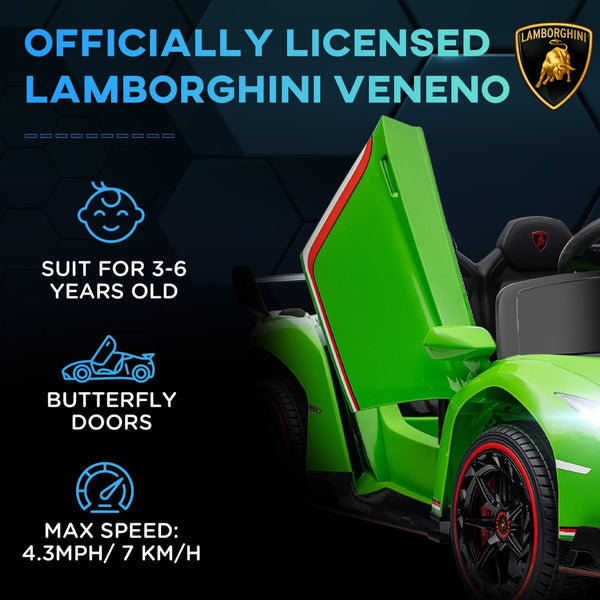 English Elm Aosom Lamborghini Veneno 12v Kids Ride on Car with Butterfly Doors and Remote W2225P156318