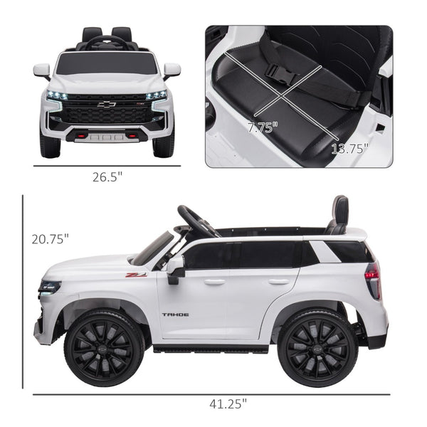 English Elm Aosom Chevrolet Tahoe 12v Kids Electric Ride on Truck with Remote and Suspension W2225P156333