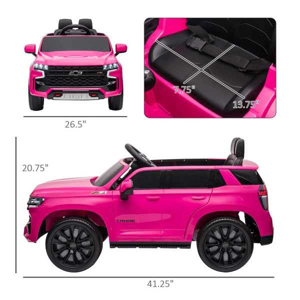 English Elm Aosom Chevrolet Tahoe 12v Kids Electric Ride on Truck with Remote and Suspension W2225P156316