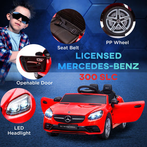English Elm Aosom Mercedes Slc 300 Kids 12v Ride on Car with Remote Suspension and Lights Red W2225P156312