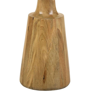 English Elm Natural Pedestal Accent Table – Eco Mango Wood Jug-Style Base, Lipped Round Top, Rustic Modern Charm B062S00354