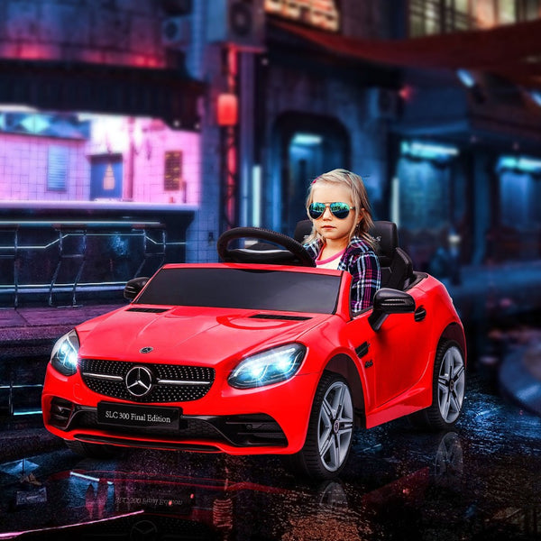 English Elm Aosom Mercedes Slc 300 Kids 12v Ride on Car with Remote Suspension and Lights Red W2225P156312