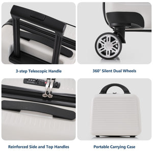 English Elm Carry-on Abs Hard Shell Suitcase with Front Access Pocket Usb Port Spinner Wheels PP314954AAK