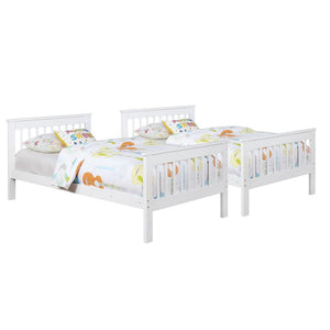 English Elm White Twin/Twin Slatted Bunk Bed — Modern Space-Saving Pine Frame, Vertical Rail Design, 400 lb Capacity B062S00331