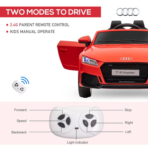 English Elm Aosom Licensed Audi Tt Rs 6v Kids Ride on Car with Remote Suspension and Music W2225P156330