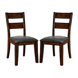 English Elm Pack of 2 Solid Wood Padded Leatherette Side Chairs in Dark Cherry – Plank Design, Sturdy Block Legs, Dining Seating Set B016P156273