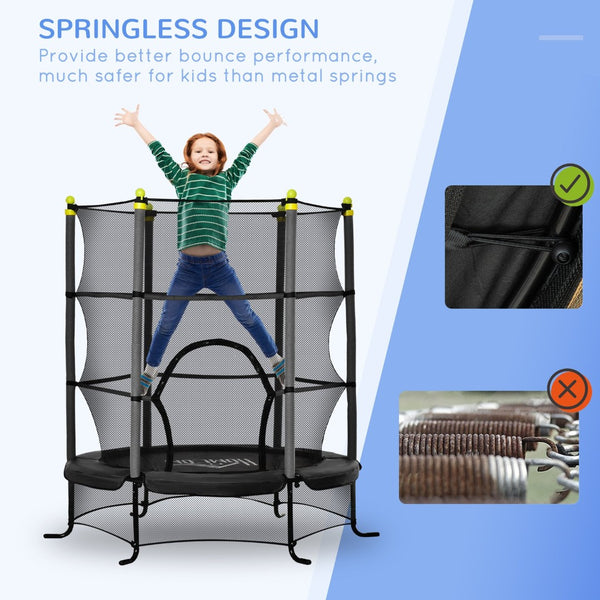English Elm Soozier Kids Trampoline Bungee Spring Free Safety Net Indoor Outdoor Bouncer W2225P156305