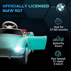 English Elm Aosom Bmw 507 Licensed Kids 12v Ride on Car with Remote Suspension and Retro Style W2225P156322