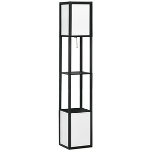 English Elm Homcom Modern Floor Lamp With Dual Ambient Lighting & Multi-Purpose Shelves For Cozy Living Spaces W2225P156377