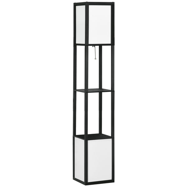 English Elm Homcom Modern Floor Lamp With Dual Ambient Lighting & Multi-Purpose Shelves For Cozy Living Spaces W2225P156377