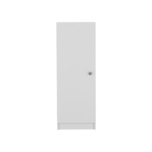 English Elm Kitchen Pantry Slim 47" H Single Door Storage Cabinet with Four Adjustable Shelves for Small Spaces White 51.18 L x 27.95 W x 3.15 H B097133245