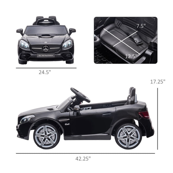 English Elm Aosom Mercedes Slc 300 Kids 12v Ride on Car with Remote Suspension and Lights W2225P156313