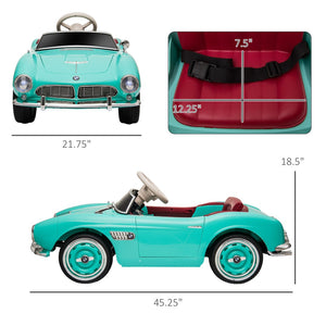 English Elm Aosom Bmw 507 Licensed Kids 12v Ride on Car with Remote Suspension and Retro Style W2225P156322