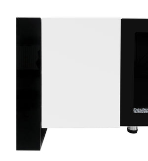 English Elm On-trend Gloss Media Console with Built-in Electric Fireplace for Living Rooms White SD000029AAK