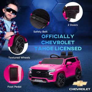 English Elm Aosom Chevrolet Tahoe 12v Kids Electric Ride on Truck with Remote and Suspension W2225P156316