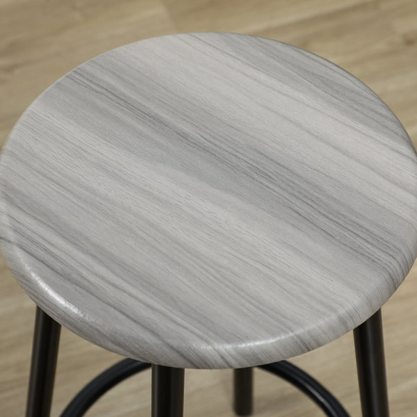 English Elm HOMCOM Rustic 5-Piece Counter Height Bar Set with 43.25" Wood Top & 4 Stools, Industrial Gray Finish W2225P156386