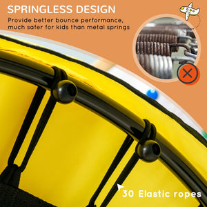 English Elm Qaba 55 Inch Kids Toddler Trampoline with Enclosure Net and Ball Pit Play Yellow W2225P156304