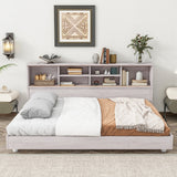 Hearth and Haven Clementine Full Size Daybed with Storage Bookcases, White Oak GX001815AAA