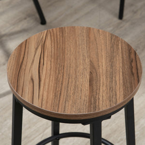 English Elm Homcom Industrial 5-Piece Bar Table & Stools Set - Space-Saving Dining For Kitchen & Pub Areas W2225P156370