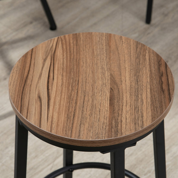 English Elm Homcom Industrial 5-Piece Bar Table & Stools Set - Space-Saving Dining For Kitchen & Pub Areas W2225P156370