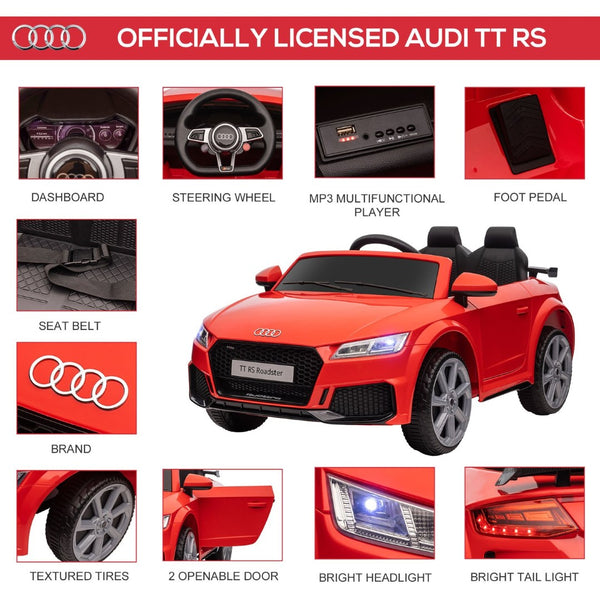 English Elm Aosom Licensed Audi Tt Rs 6v Kids Ride on Car with Remote Suspension and Music W2225P156330