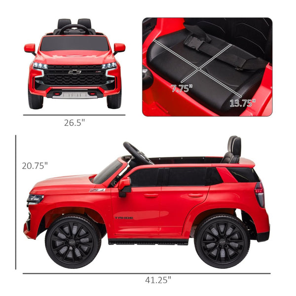 English Elm Aosom Chevrolet Tahoe 12v Kids Electric Ride on Truck with Remote and Suspension W2225P156332